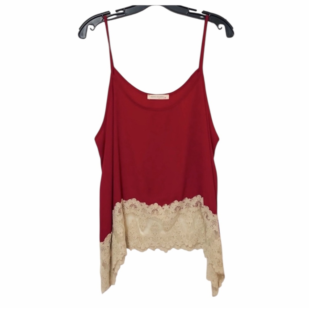 NWOT Haute Society Lace Hem Blouse